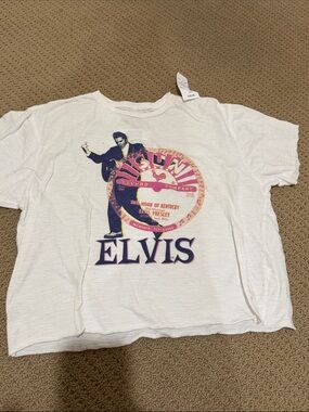 White Elvis Graphic Junior Girls T-Shirt